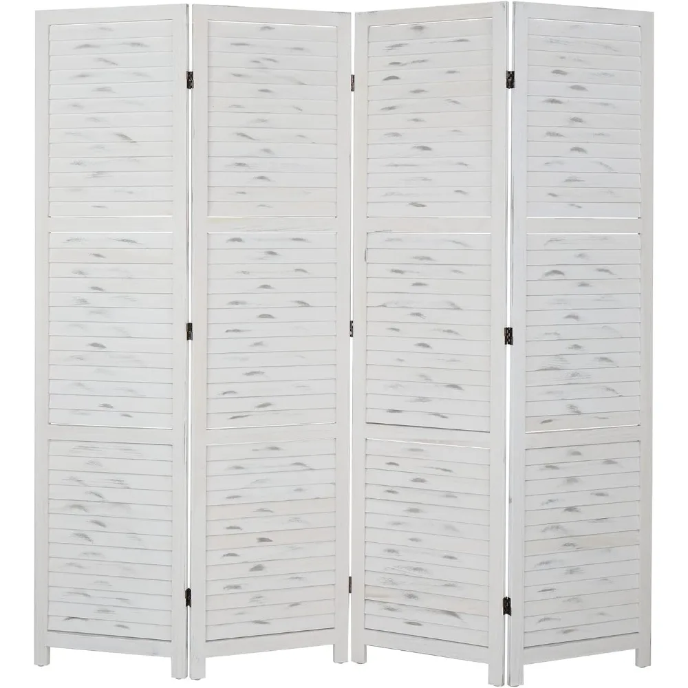 

Wood Room Divider Privacy Screen, 5.9 Ft Tall Folding Partition Wall Divider, Indoor Freestanding Hinged Space Separator (Grey,