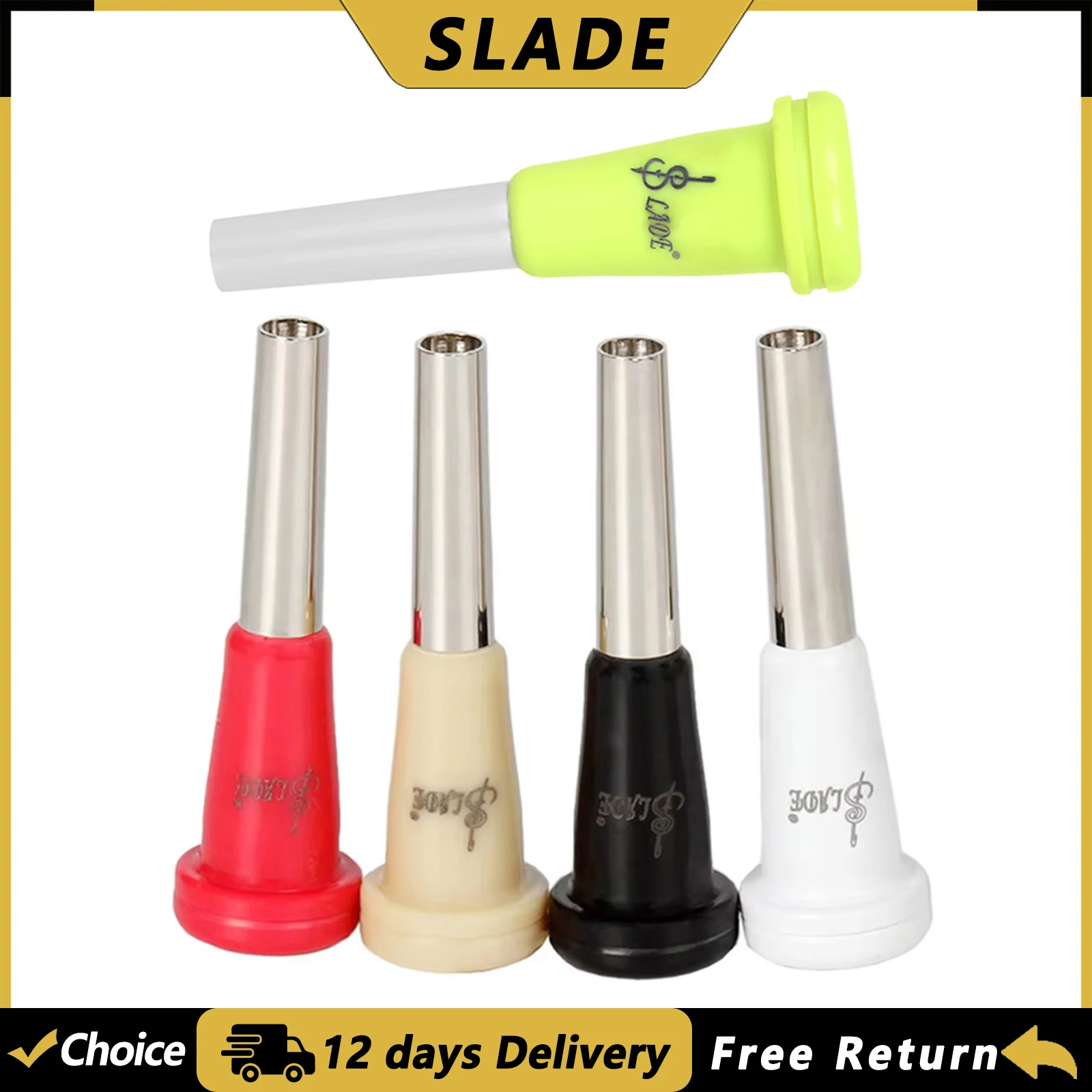 SLADE Trumpet Mouthpiece 5 Colors Trumpet Special Tool Metal ABS Mouthpiece Brass Instrument Spare Parts & Accessories