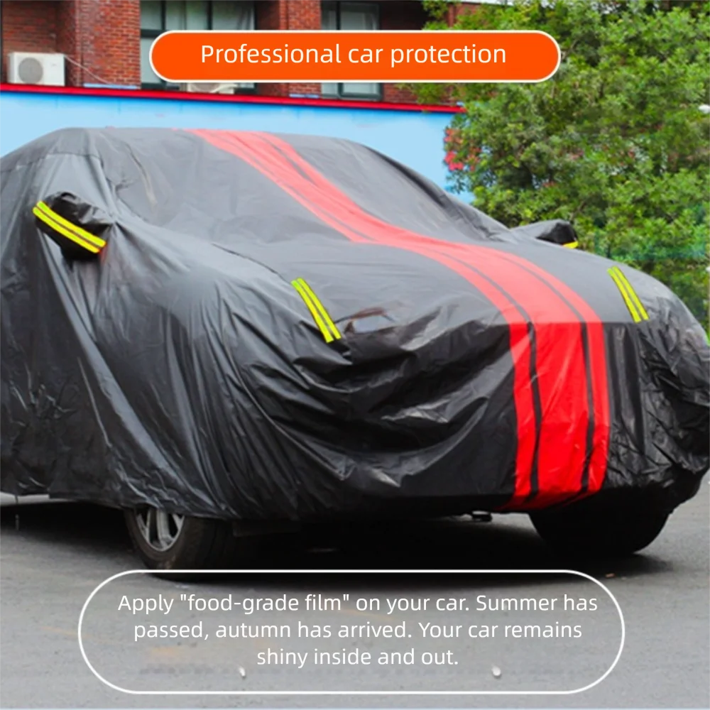 

Foldable Car Sunshade Cover Sunproof Dustproof Car Full Cover Waterproof with Reflective Stripe Auto Exterior Peotector Cover