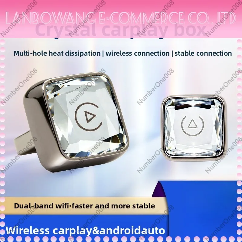 Crystal Style 2 in 1 Wireless CarPlay Adapter Android Auto Car Connect Box for Car Navigation