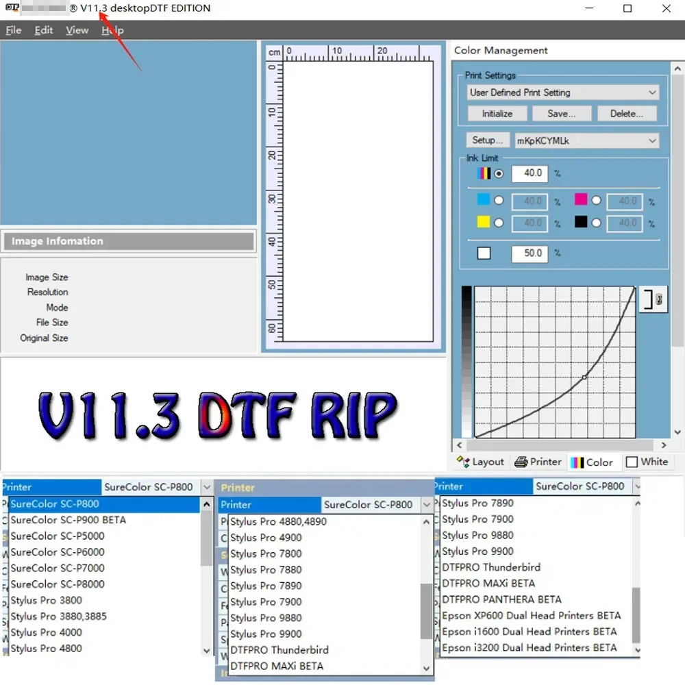 Imagem -06 - Ver 11.3 Software Dtf 11.3 Programa de Impressão Dtf V11.3 Rip Usb para Epson Ecotank Et5800 Et5850 Etl8180 I1600 Xp600 I3200 Rip Ifew