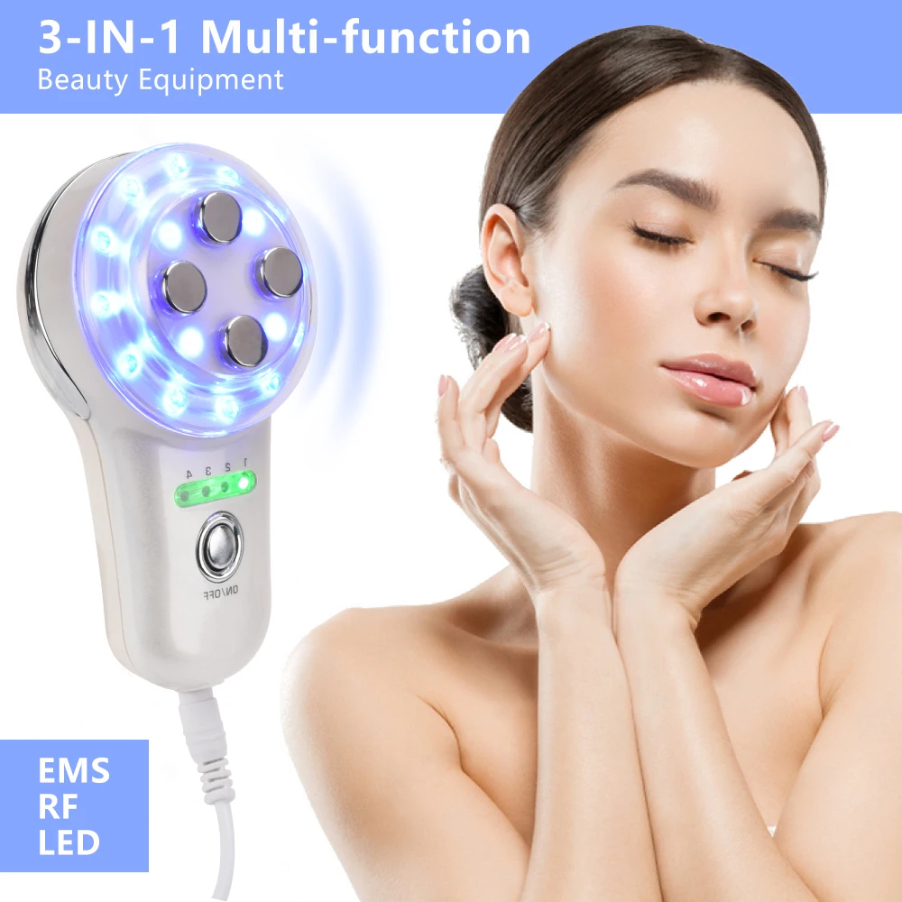 

EMS Radio Frequency Rejuvenation Tightening Wrinkle Removal Skin Care Beauty New Mini LED RF Facial Lifting Massager Photon