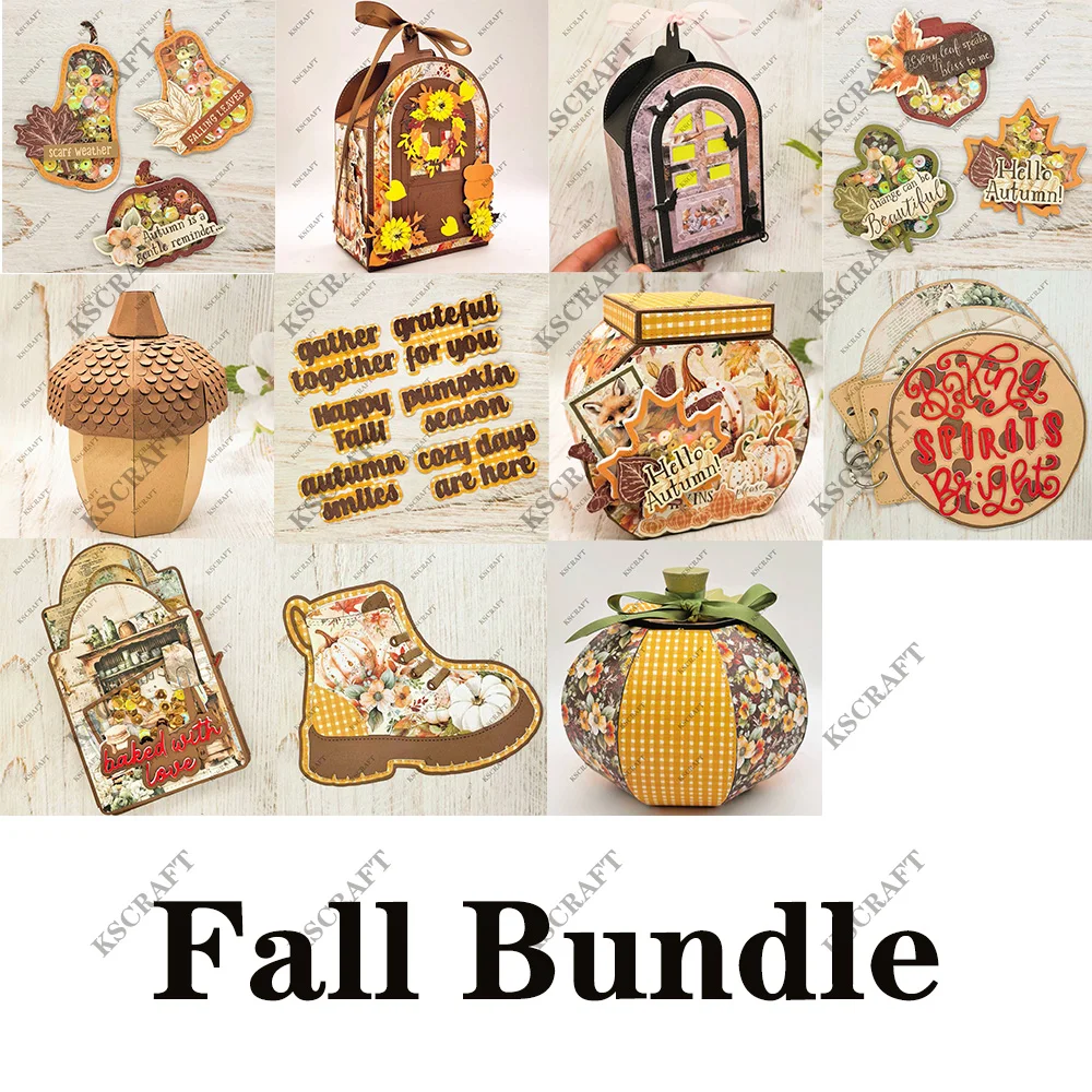 KSCRAFT  2026 September Fall Bundle Metal Cutting Dies Stencils for DIY Scrapbooking Decorative Embossing DIY Paper Cards