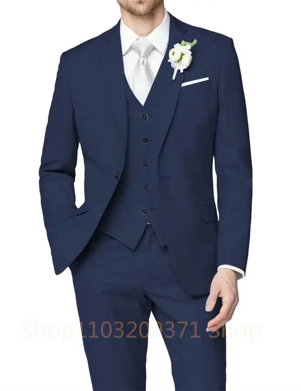 High Quality Red Groom Blazer Smart Business Men Suit Wedding Suit For Men Jacket Pants Vest Custom Slim Fit 3 Piece Tuxedo