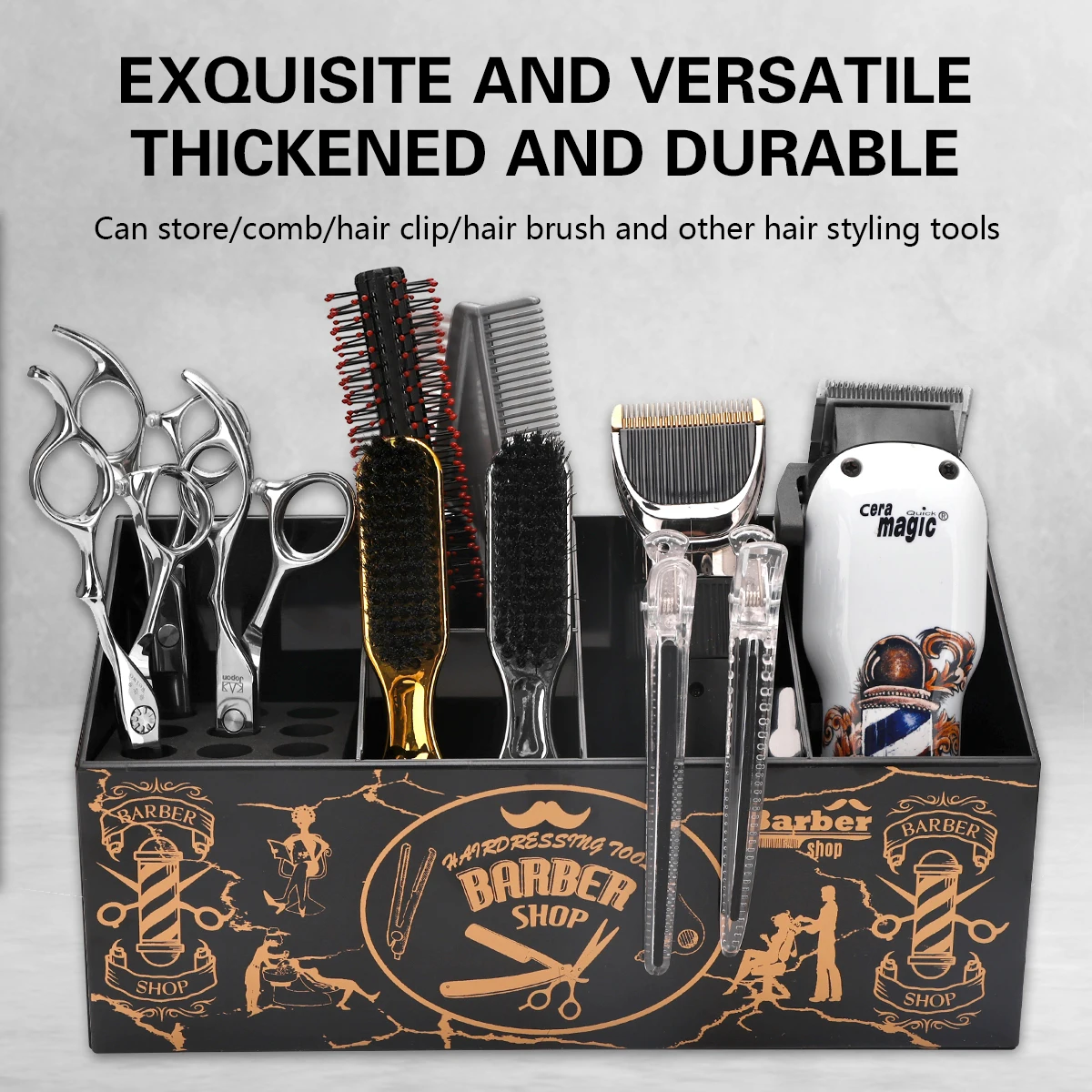 

Barber Tools Holder Multifunctional Anti Slip Detachable Hair Comb Scissors Rack Hairdressing Tools Box Barbershop Accessories