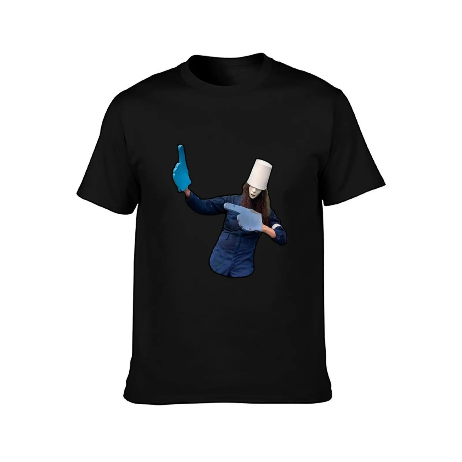 Buckethead Foam Fingers T-Shirt Summer Casual Cotton Tee Oversized Streetwear Tops Vintage Graphic Print Unisex Men Women