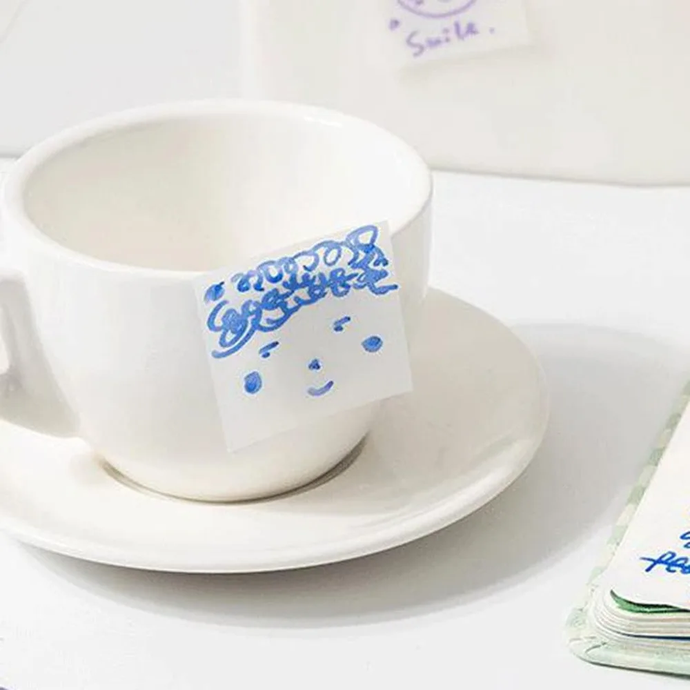 50PCS Clear Waterproof Scrapbook Self-Adhesive Note Paper Kits School Students SuppIies Memo Pad Transparent Sticky 3×4 Inches