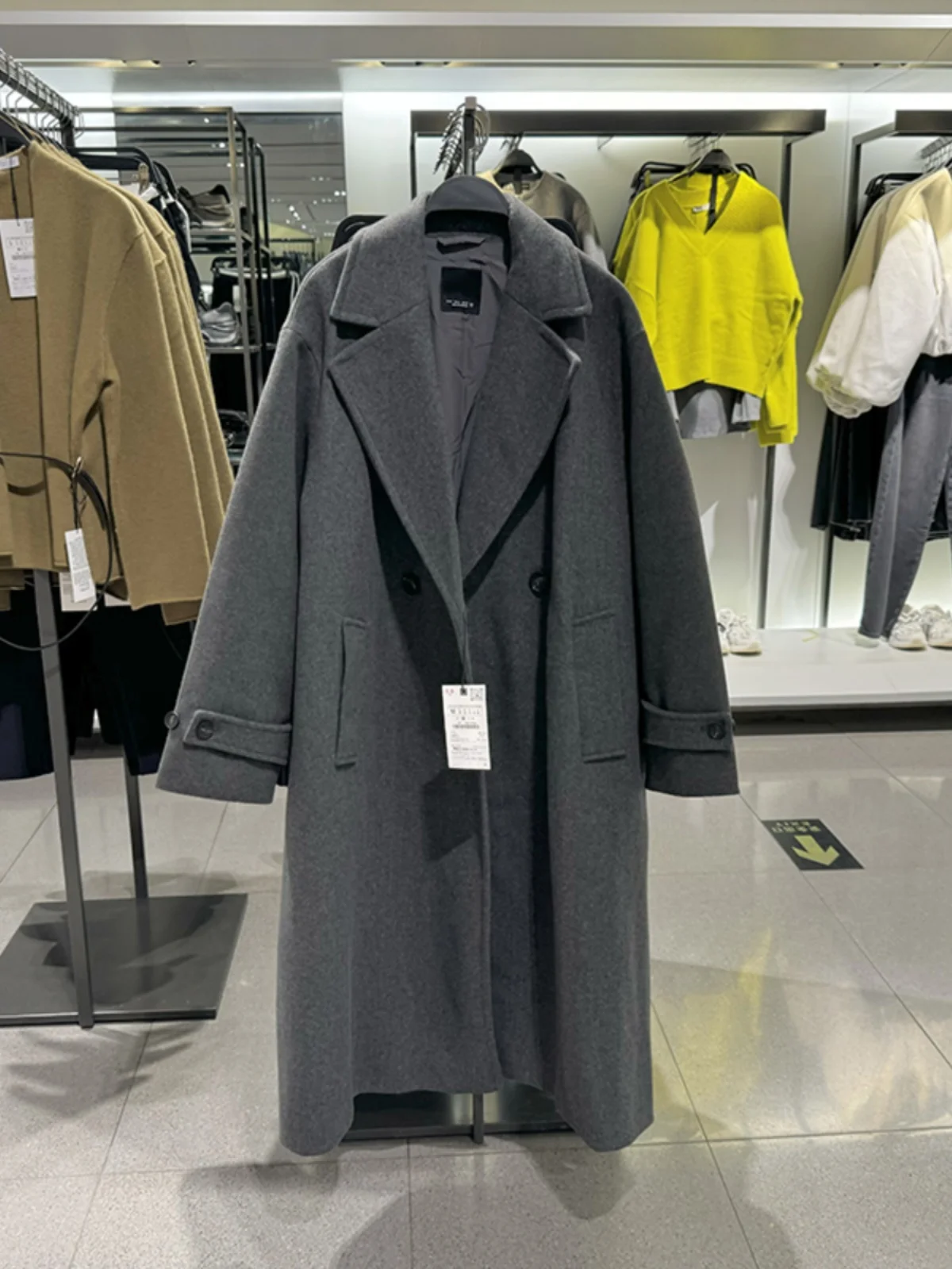

Autumn Winter Women's Soft Loose Double-Breasted Coat Stand Collar Overcoat New Arrival 3046299 Business Casual Long Sleeve