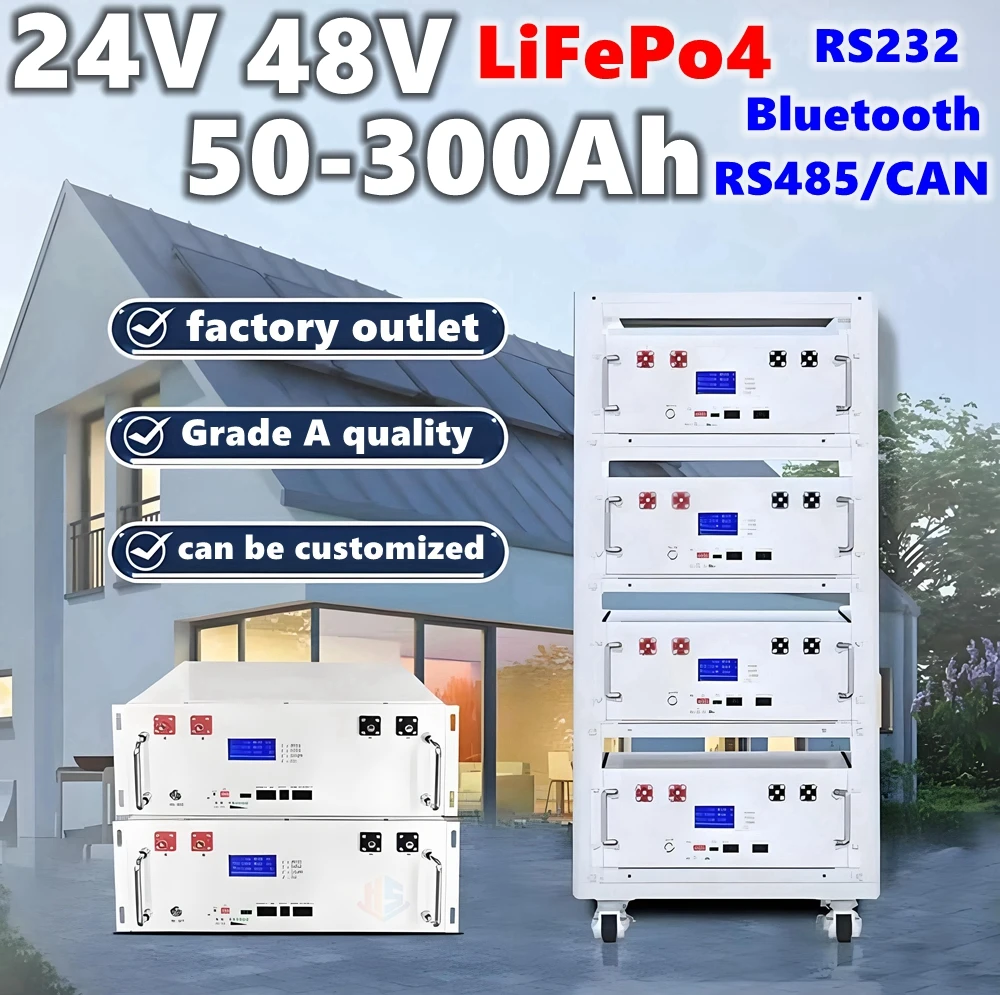 HS 2KW 3KW 5KW 24V 48V 100ah 150ah 200ah50ah Lithium Lifepo4 Battery for Energy Storage PV Household Inverter,Solar energy power