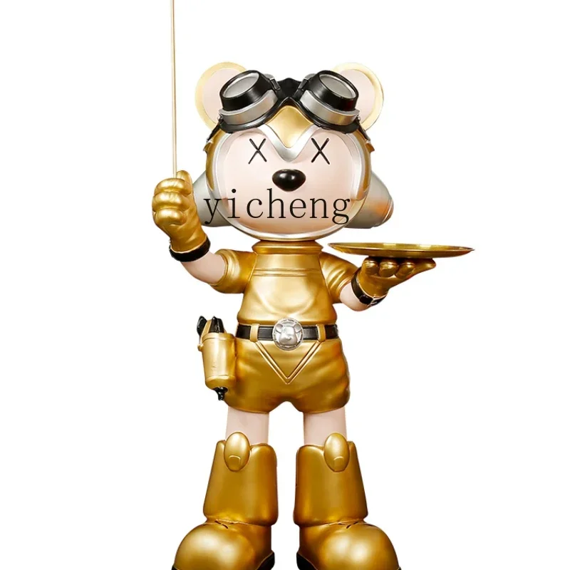 BJ-12 Violent Bear Floor Ornaments Luminous Outer Space Astronauts Wine Cabinet Hallway Living Room Light Luxury