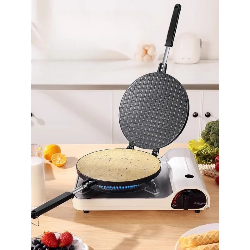 The latest cake mold egg roll pan household baking tools, gas double-sided plate biscuits making egg roll machine