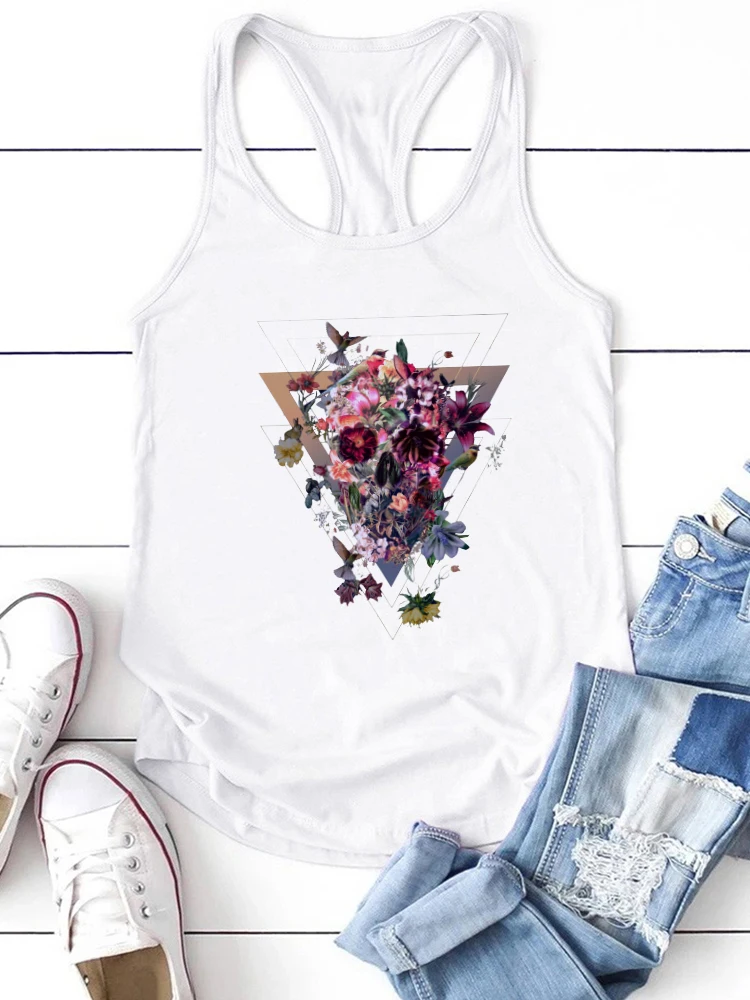 Seeyoushy Butterfly Skull Print Funny Womens Tank Top New Summer Loose Tank Tops Sleeveless Femme T-shirt Ropa Mujer Verano 2023