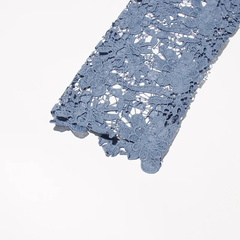 HKSH Women Straight Jeans Denim Patchwork Lace Hollow Out Versatile Elegant High Street Retro Casual Pants Spring Summer HK22301
