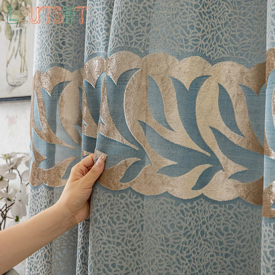 حجم مخصص الراقية الجاكار ستارة مجوفة الأزرق الحديثة بسيطة غرفة المعيشة غرفة نوم التقسيم شاشة الباب مصراع #5