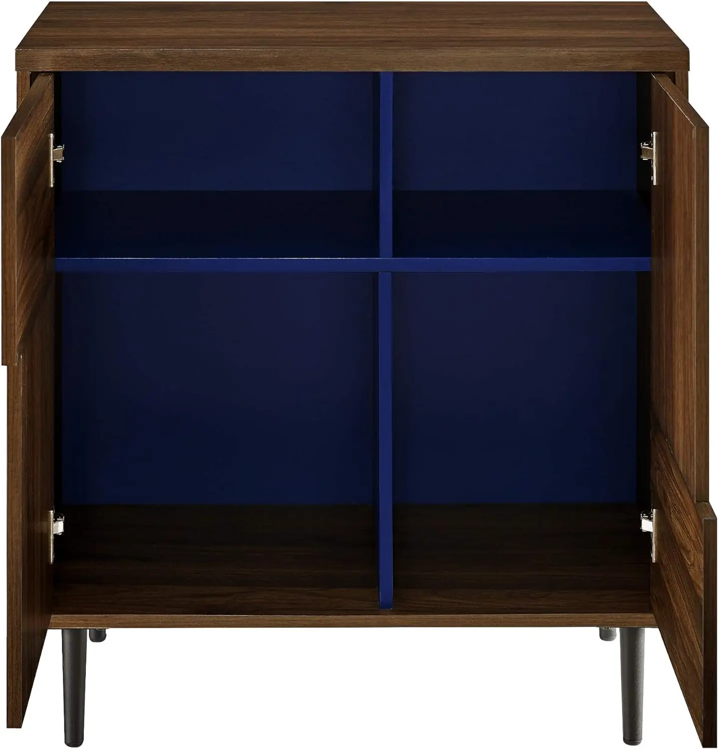 Accent Buffet Entryway Bar Cabinet Storage Entry Table Living Room Dining Room, 30 Inch, Dark Walnut and Navy Interior image 5