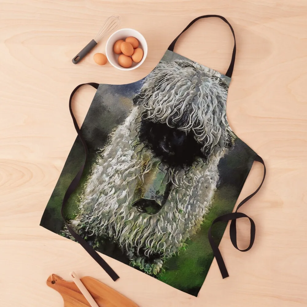 

Swiss Valais Blacknose Sheep, Cute farm animal, Walliser Schwarznasenschaf, sheep Apron