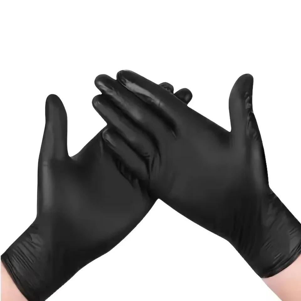 20/50PCS Black Nitrile Gloves Disposable Powder Free Waterproof Gloves Cleaning Household Tattoo Beauty Salon Supplies