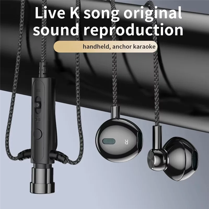 B04B-3.5Mm In-Ear Lavalier Microphone With Earphone Mini Clip Mic For Karaoke Live Broadcast Online Class Gaming