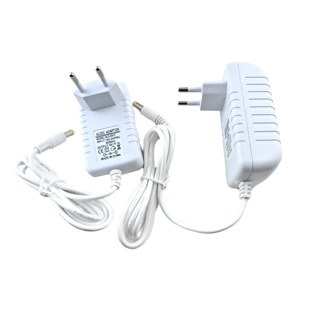 9V 1A 2A 3A EU PLUG Power Adapter 220V AC to 9 Volt LED Strip Light 9W 18W 27W Driver Lighting White Transformer for CCTV Camera