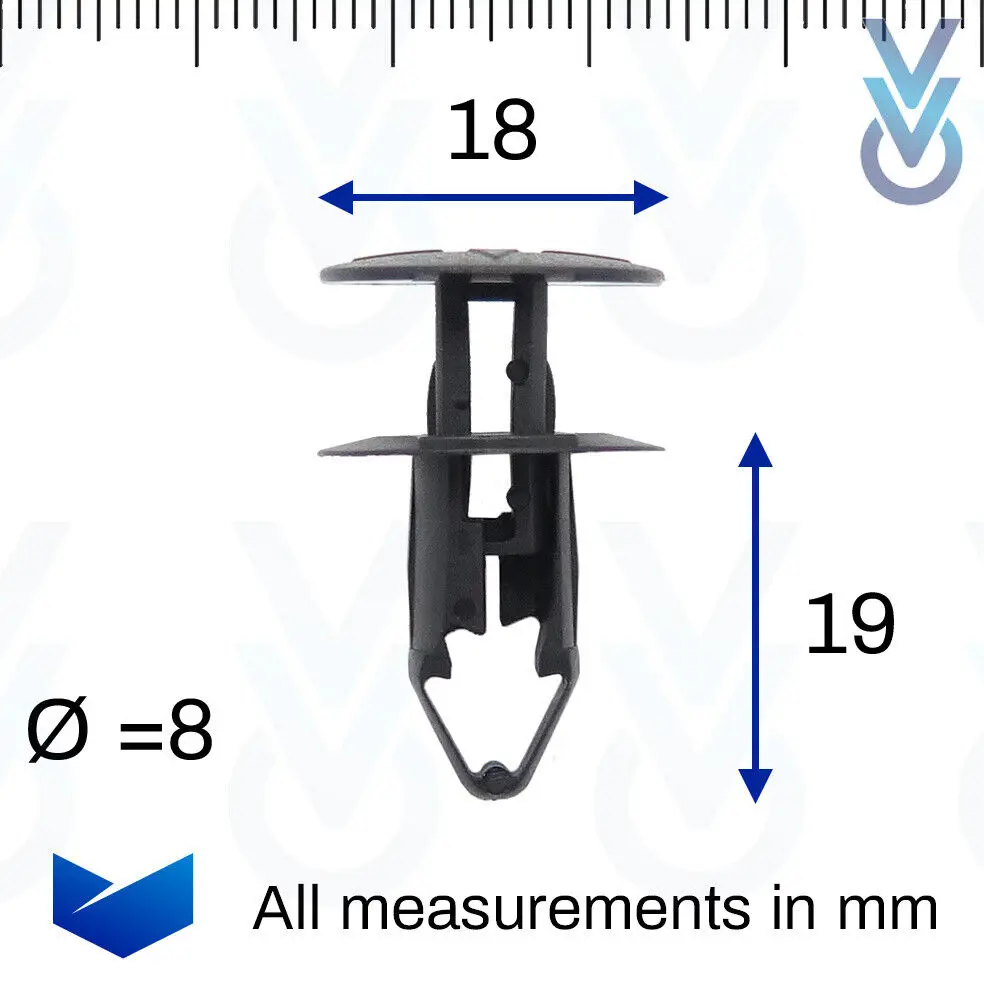 10x Rear Wheel Arch Lining & Mudguard Clips for some Renault Scenic 054000001R