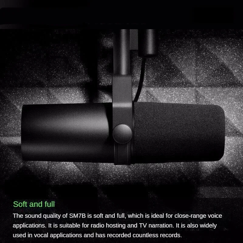 SM7B Professional Cardioid Dynamic SM7B Microphone Studio Selectable Frequency Response Mic for Live Vocals Recording Performanc