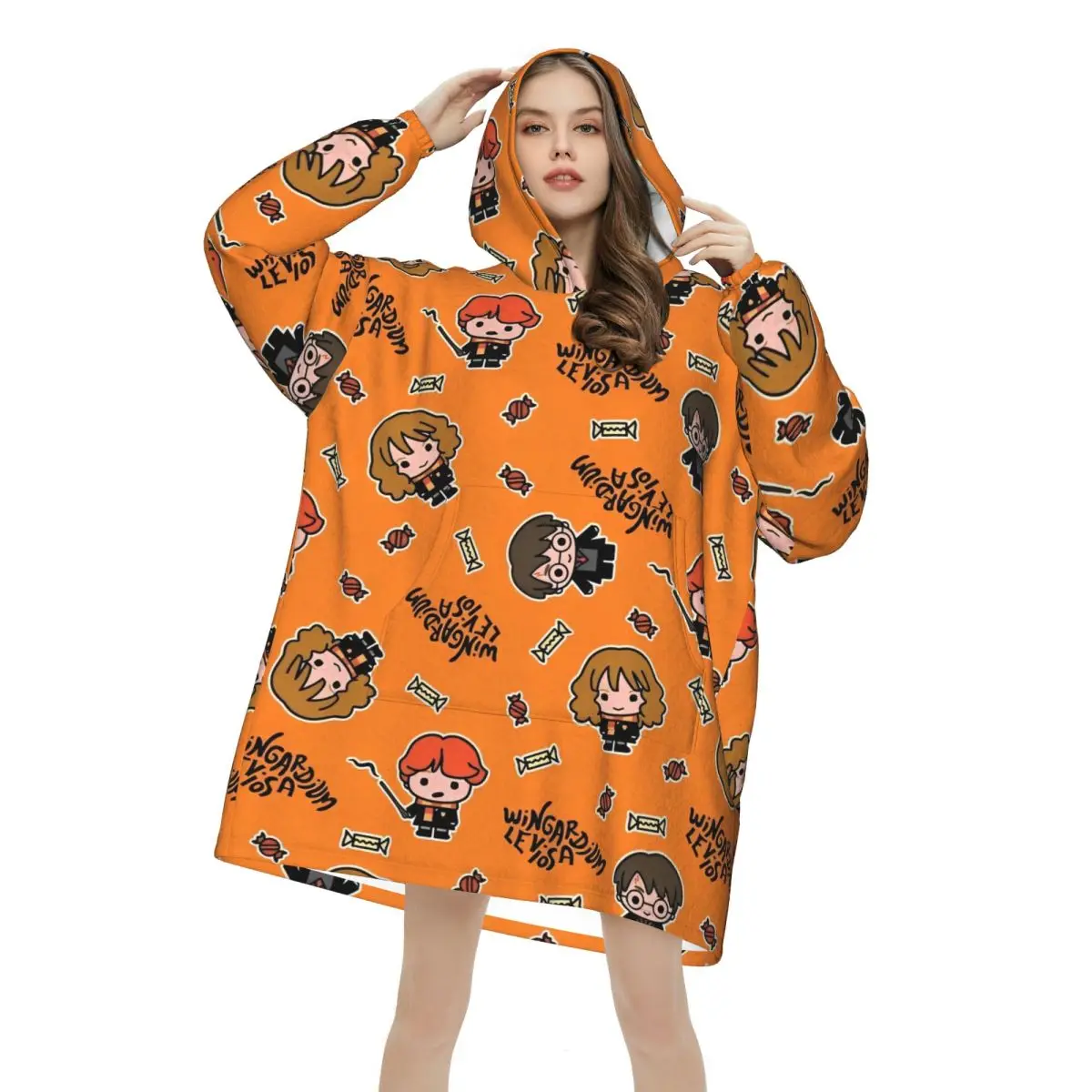 

Harrys Potters Magic School Wearable Blanket Hoodie for Women Men Warm Cozy Large Blanket Sweatshirt Thick Fleece Hooded Blanket