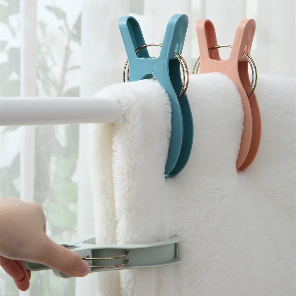 3 Stuks Plastic Kledingspelden Grote Kleding Droogclips Winddichte Vaste Clip Bedlaken Droogclip Strandlaken Kleding Clip