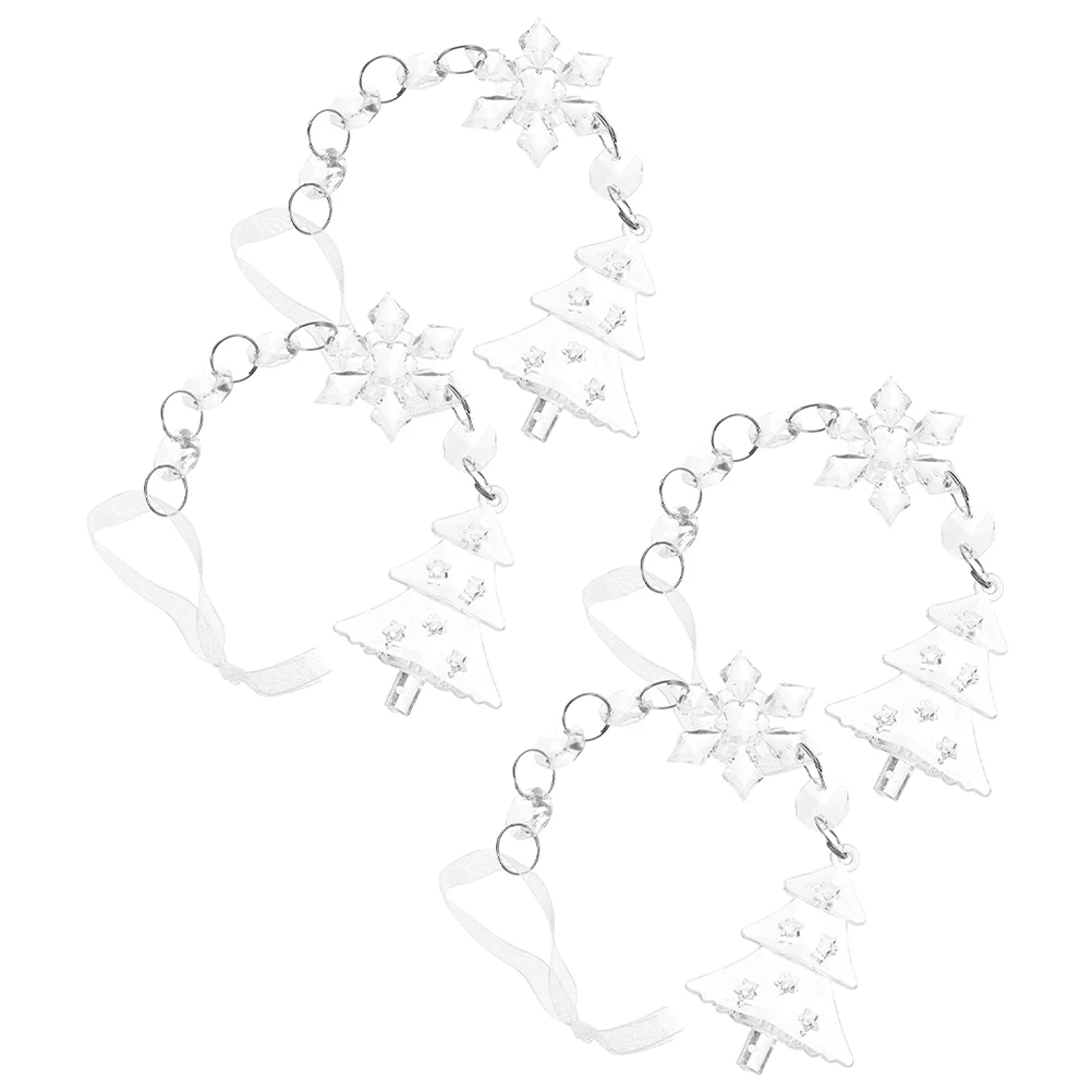 

4 Pcs Christmas Decorations Snowflake Hanging Parts Craft Crystal Ornaments from Ceiling Snowflakes