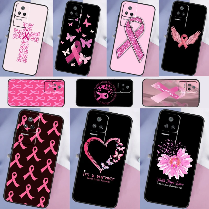 Girl Breast Cancer Pink Ribbon Case For Xiaomi 13 12 Lite 11T 12T Pro 12X POCO X3 X5 F5 Pro F4 X4 GT M5s C40 F3 Back Cover