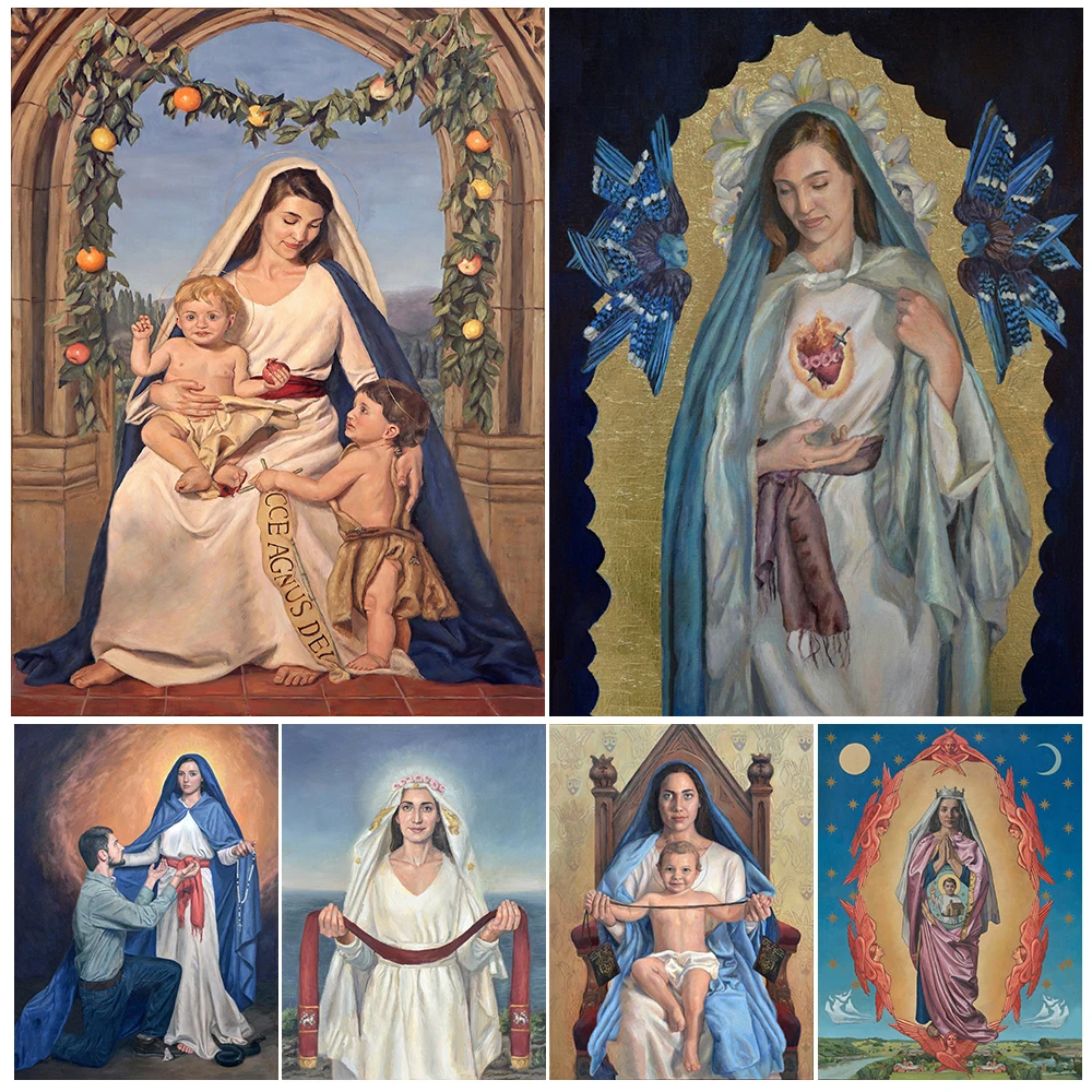 

Religion Virgin Mary Madonna and Child Posters Wall Pictures For Living Room Nordic Poster Wall Art Canvas Painting Unframed