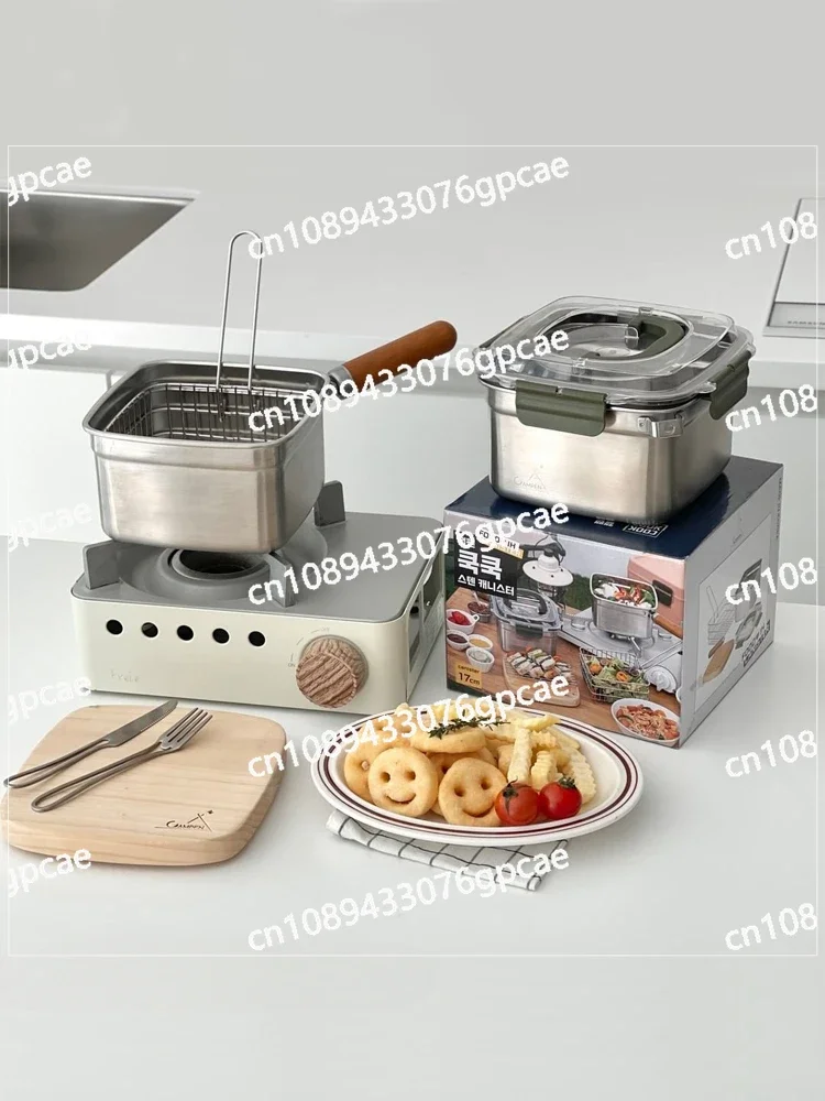 

Stainless Steel Small Pot Household Soup Pot Milk Pan Fryer Picnic Fried Tempura