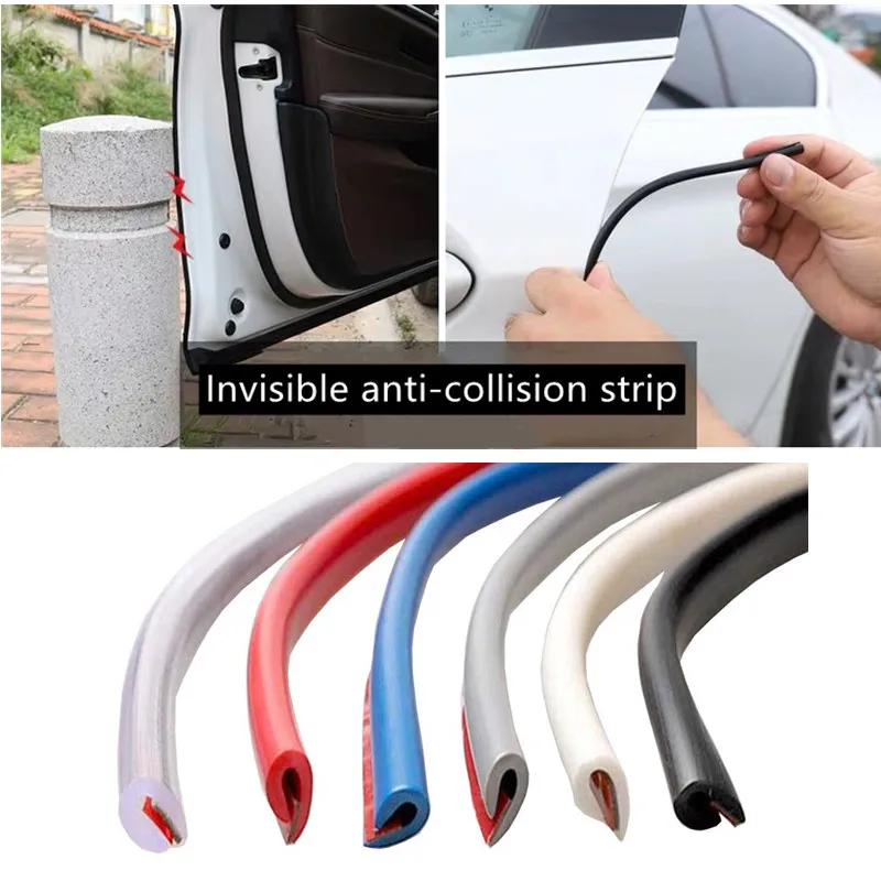 Car Door Anti Collision Strip U Type Universal Car Door Protection Edge Guards Trim Styling Moulding Strip Rubber Scratch Bumber