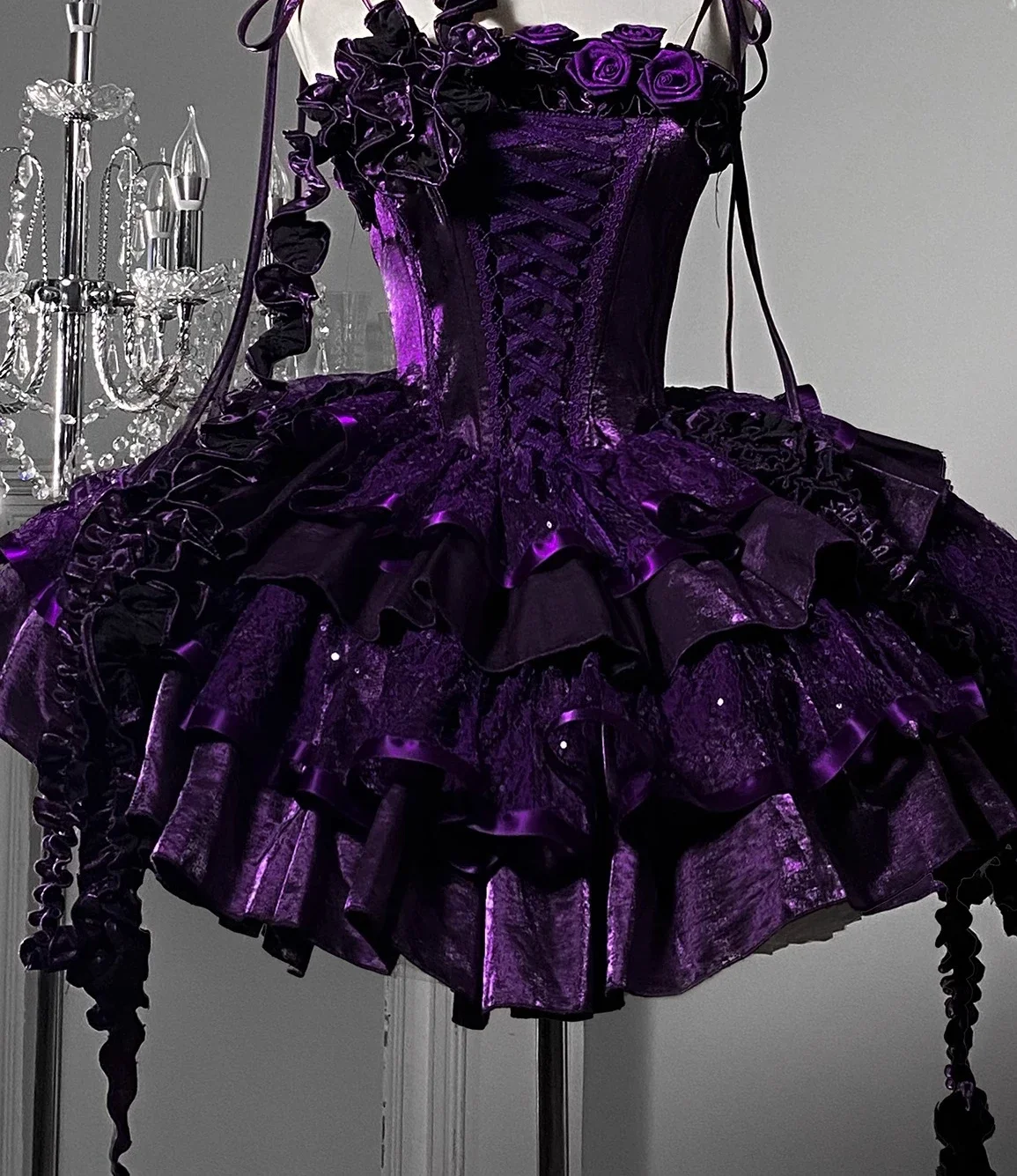 sparkly party dresses Tori Velvet Sequin Mini Dress