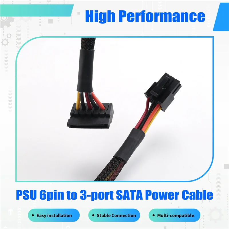 

Модульный блок питания 6-контактный на 3-портовый кабель питания SATA, провод 18AWG, 80 см для серии Antec NP TP ECO