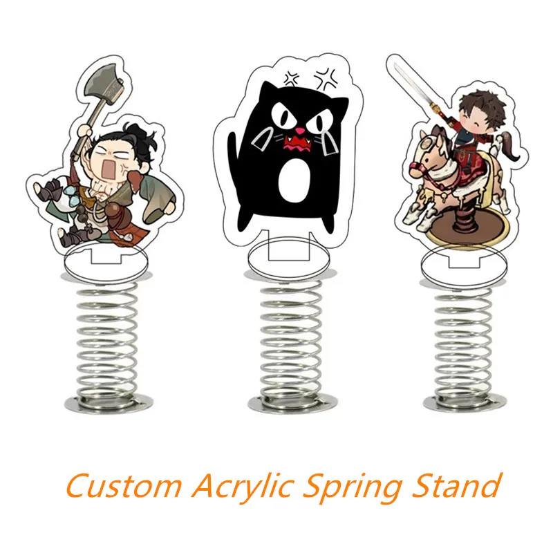 Custom Fashion Spring Shaking Standing Acrylic Wholesale Cartoon Anime Photo Stand Sign Funny Desk Standee Car Accessories Gifts