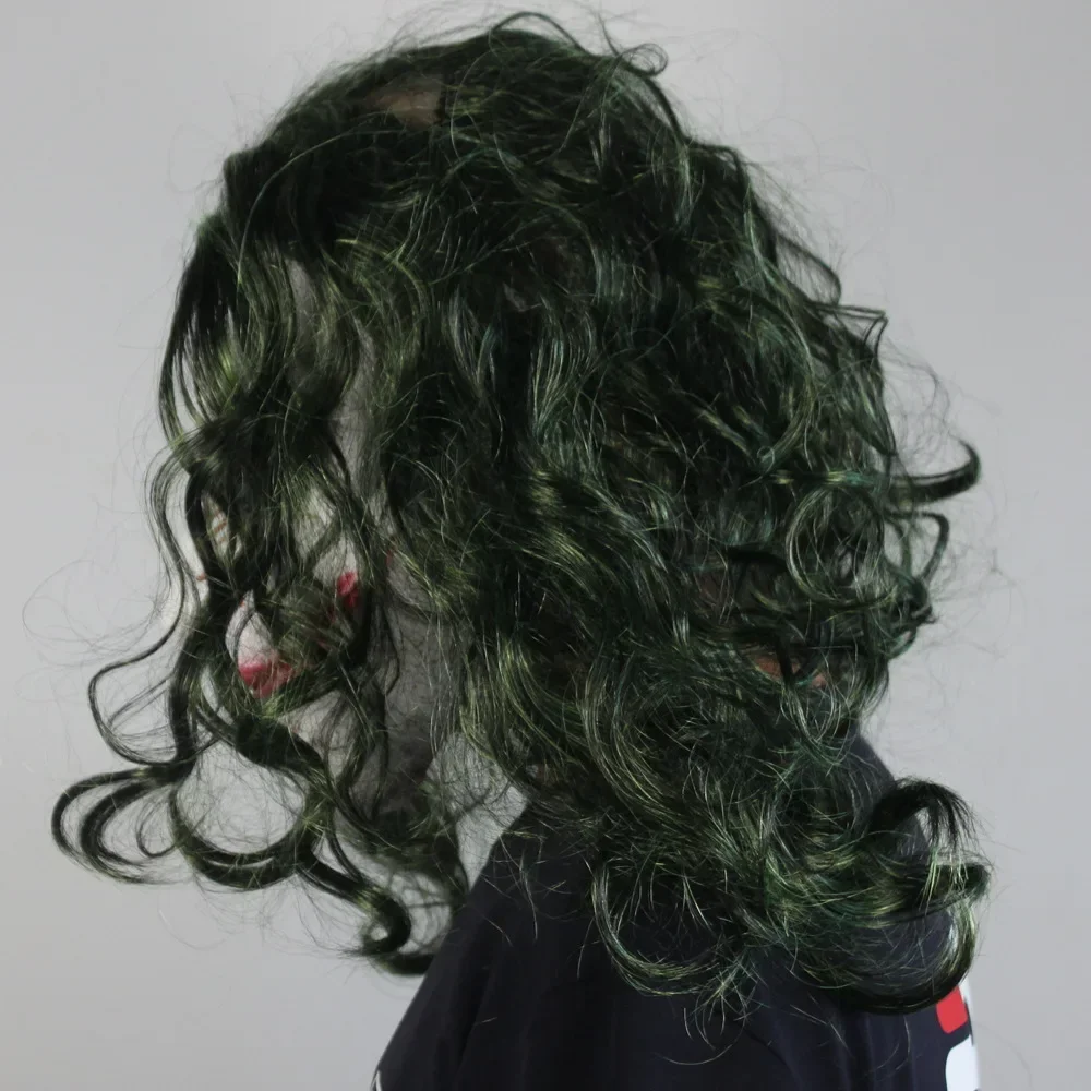 Heath Ledger Clown Joker Latex Masker Halloween Pruik Hoofddeksel Cosplay Prop