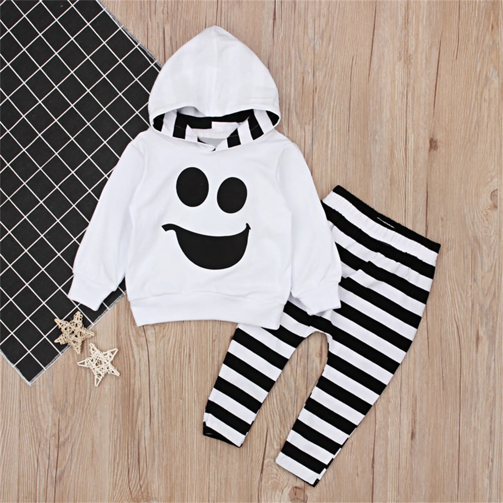 Toddler Baby Boy Halloween Clothes Set Fall Long Sleeve Hoodie Sweatshirt Jogger Pant Pumpkin Outfit Sweatsuits For Children