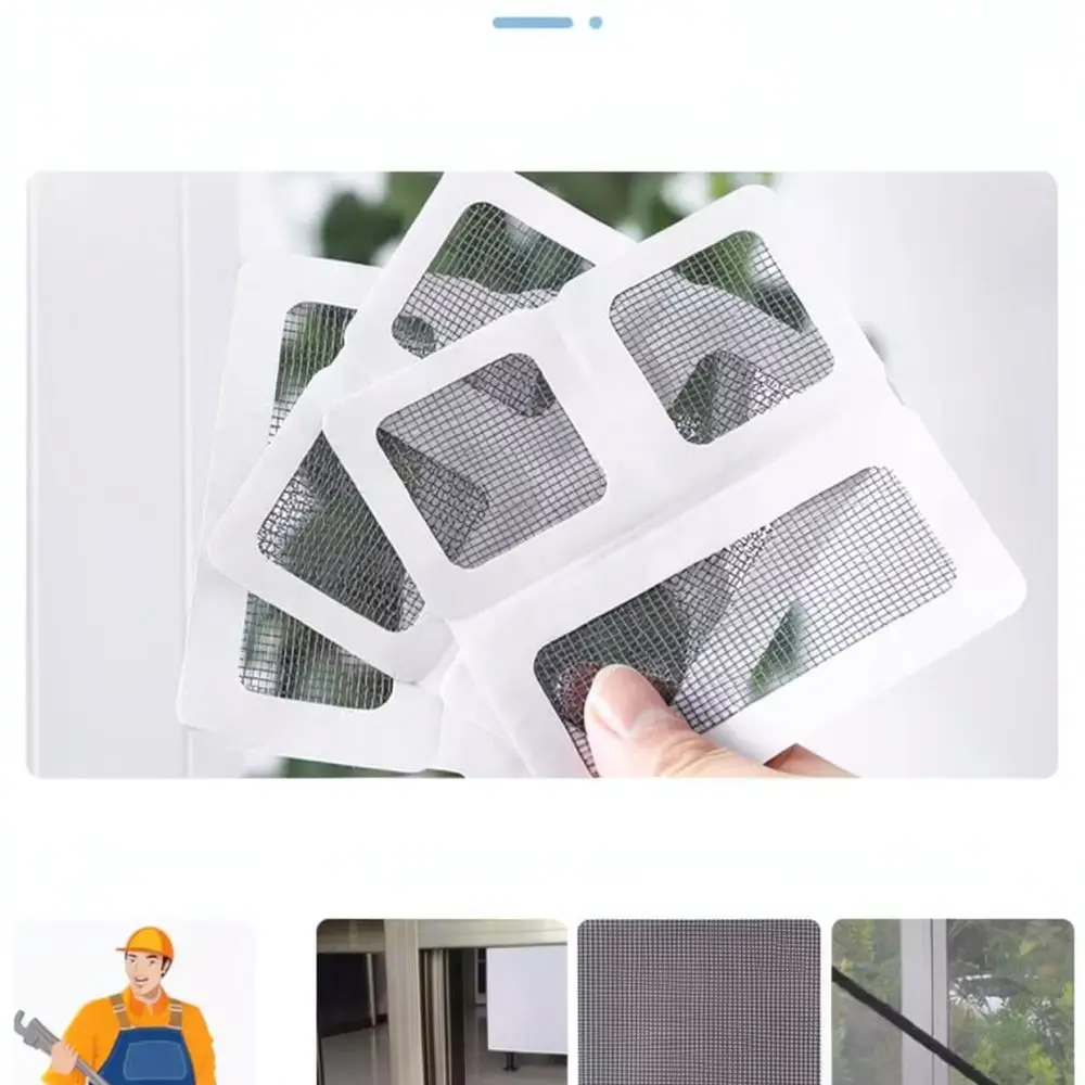 Self Adhesive Screen Repair Patch Mesh Tape Window Door Drainage Hole Anti Insect Fly Net Sealing Protector