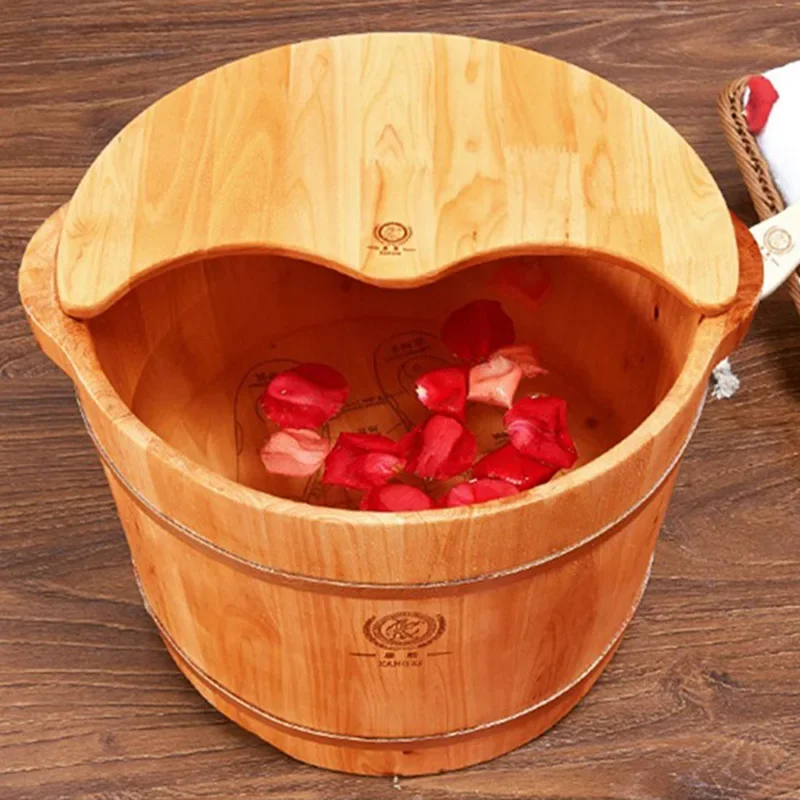 Cedar Wood Foot Bath Bucket High Temperature Resistant Small Wooden Basin Solid Wood Foot Wash Container