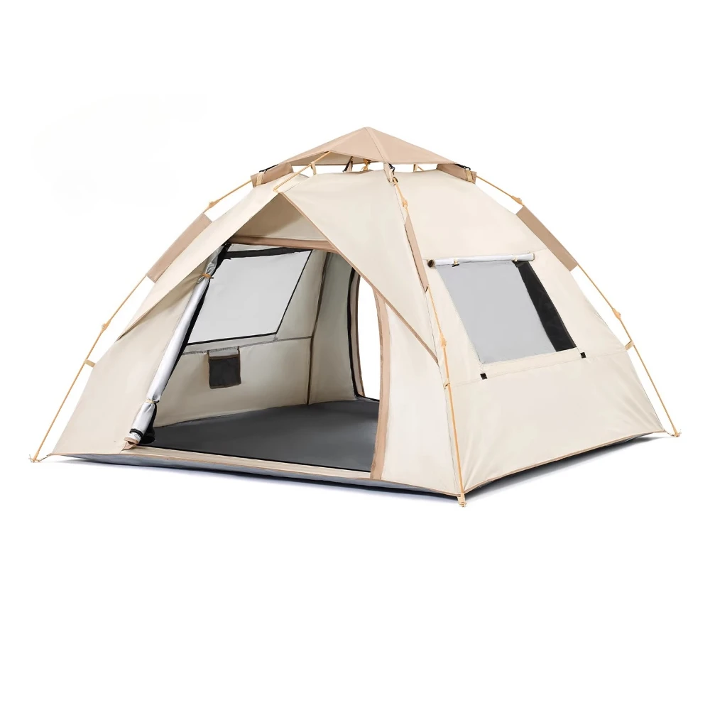 Outdoor Portable Folding Tent Suitable for Camping and Overnight Stays  Fully Automatic Black Beach Tent Thickened and Rainproof