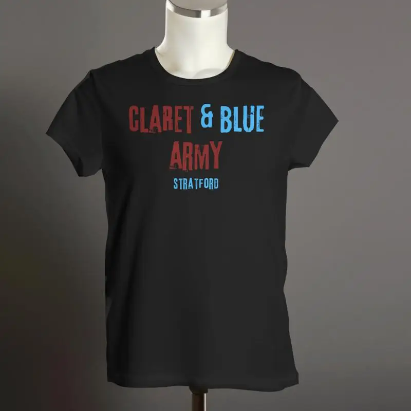 Футболка «КЛАРТЕ и СИНЯЯ АРМИЯ» | Западная стратфордская ветчина | Восток Лондон | Каникулы Футболка «КЛАРТЕ и СИНЯЯ АРМИЯ» | Западная стратфордская ветчина | Восток Лондон | Каникулы