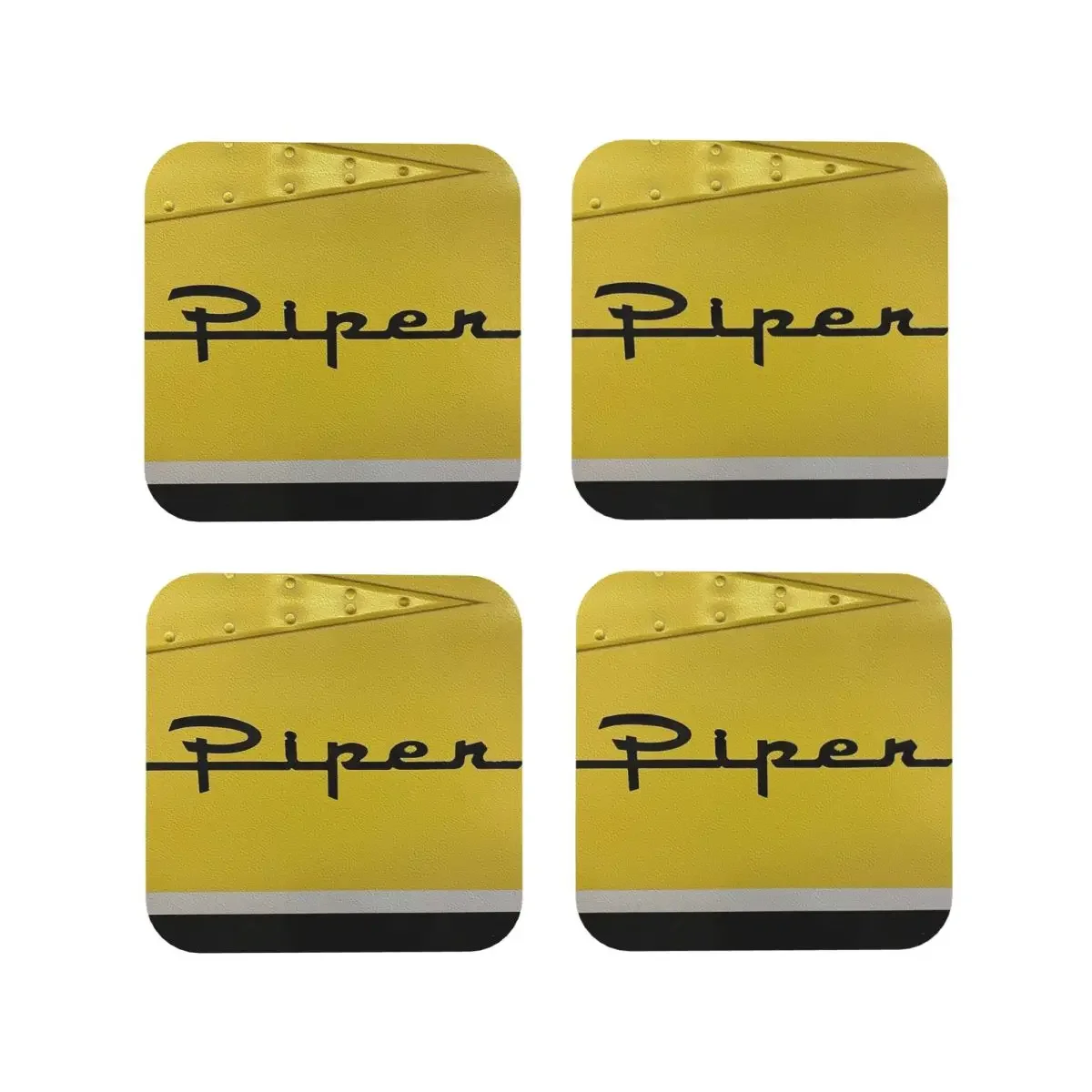 Piper Arrow Log Coasters Kitchen Placemats Waterproof Insulation Cup Coffee Mats For Decor Home Tableware Pads Set of 4