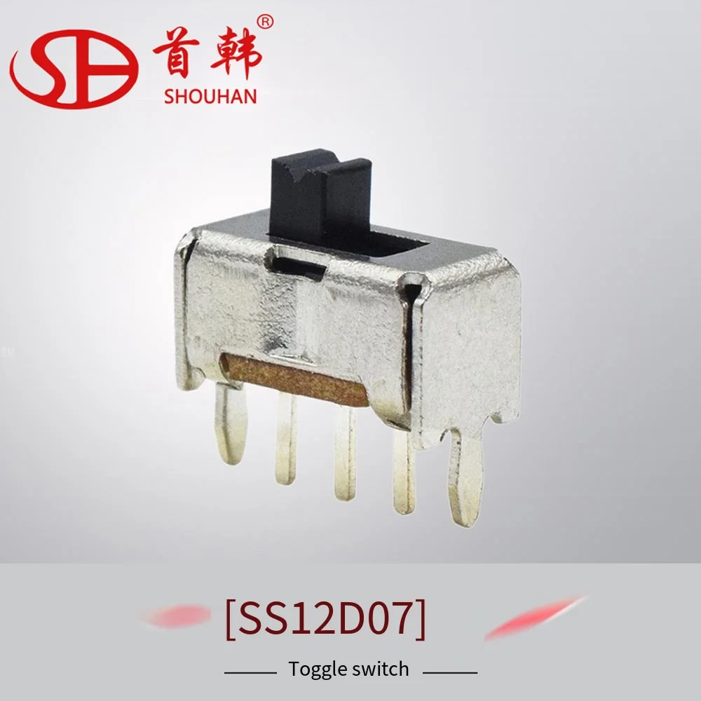 

Toggle switch SS12D07VG3 Vertical sliding ss12d01vg4567 Pin two-gear small in-line toggle switch