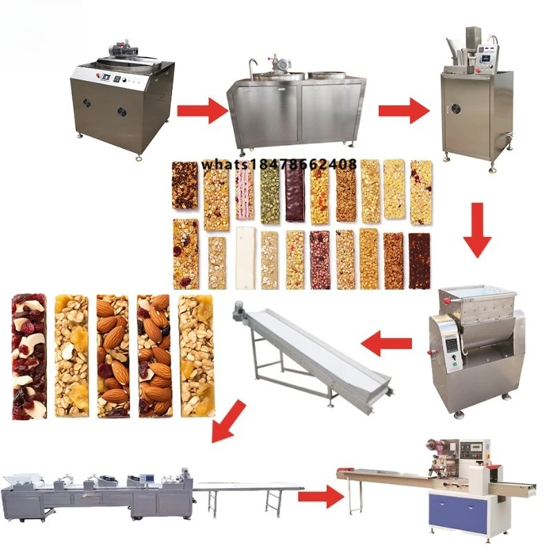 FSD-Stainless Steel Cereal Nut Bar Production Line Meal Stick Peanut Bar Maker Core Engine Motor PLC