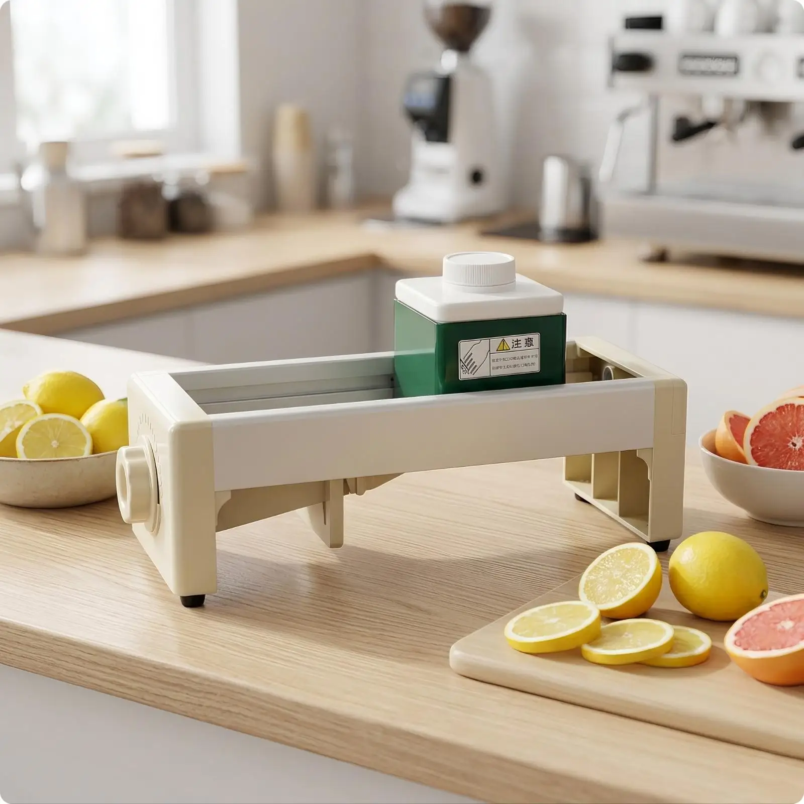Fruit Cutter for Round Fruits with Adjustable 1 to 12 Mm Thickness Knob Manual Slicer Tool for Bar and Restaurant Kitchen Use