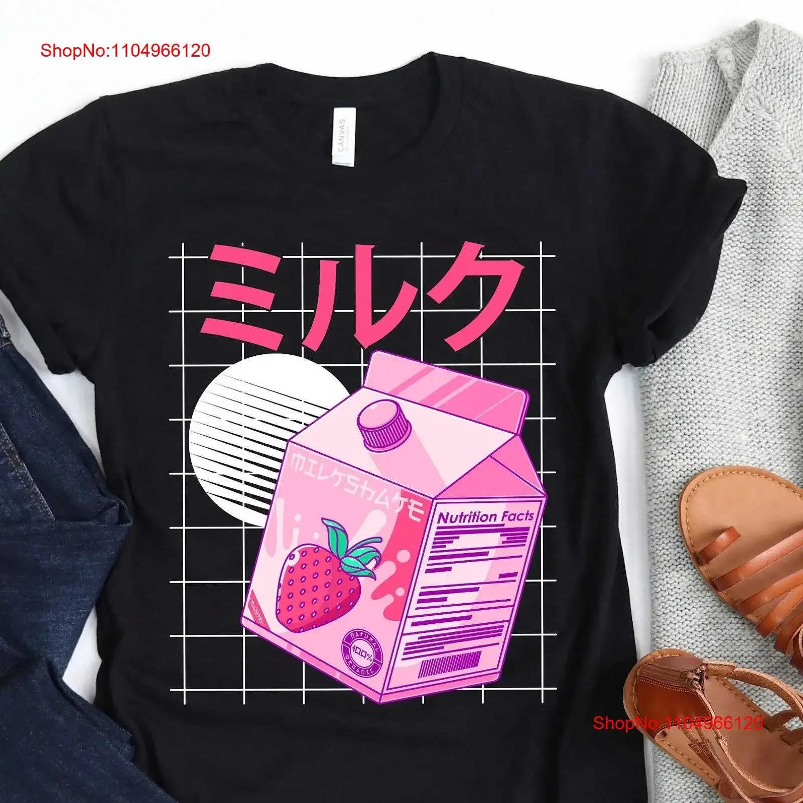 

Японская футболка с клубничным молоком Kawaii, эстетическая футболка отаку, пастельная готическая винтажная стираная дышащая повседневная дизайнерская одежда для дома
