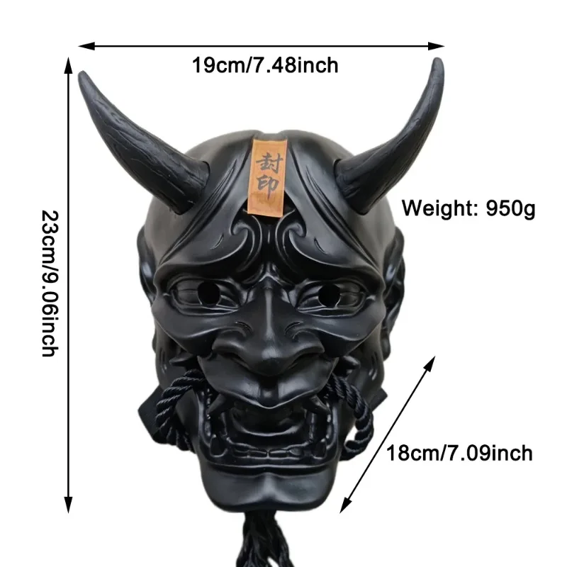 

Horror Hannya Mask Halloween Cosplay Ghost Costume Accessories Carnival Party Terror Demon Prajna Mask Resin Prop
