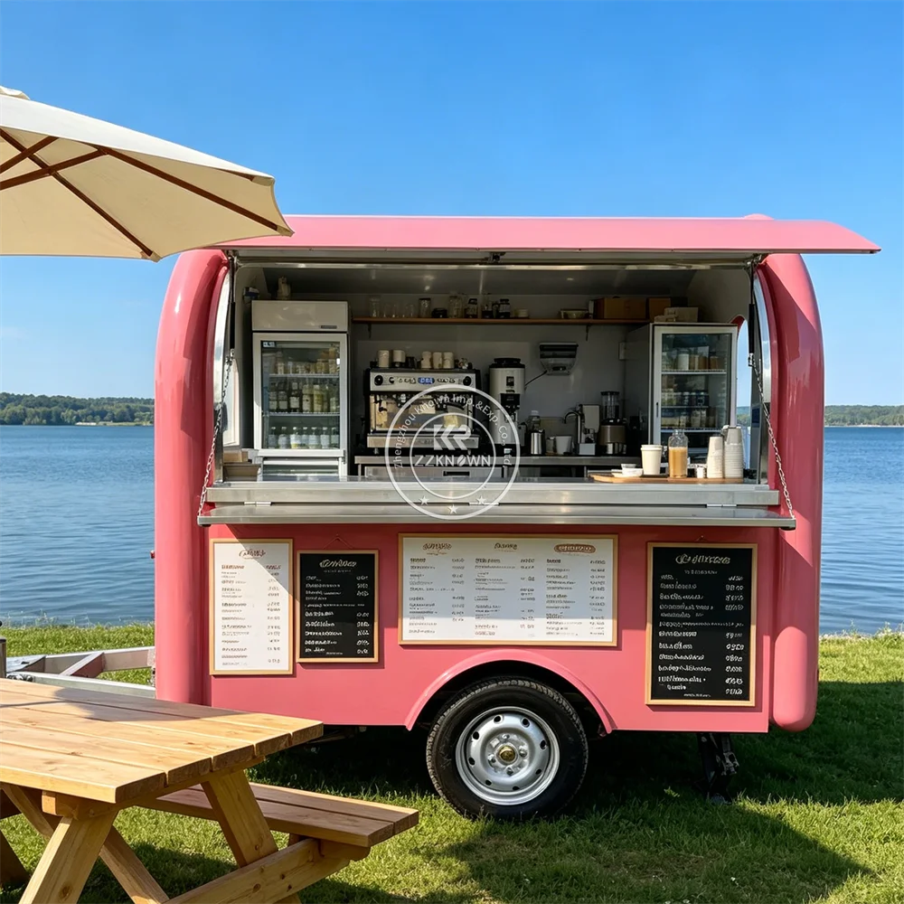 

Commercial Ice Cream Cart Concession Mobile Catering Van Street Kiosk Coffee Dessert Food Trailer With Fully Equipped