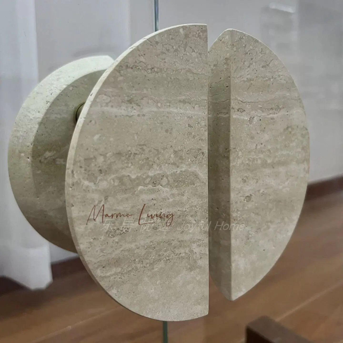 

Luxury Semi Circle Marble Handle with Metal High End Glass Door Drawer Cabinet