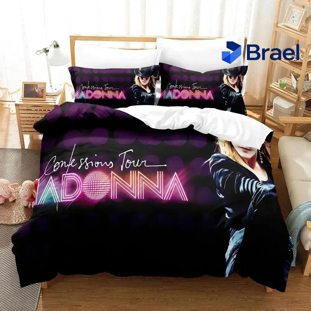 Exquisite 3D Print Madonna Confessions Tour Bedding Set,Duvet Cover Bed Set Quilt Cover Pillowcase,King Queen Twin Size Boys Gir